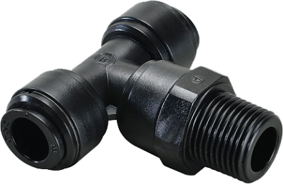 BF-TEdk-…-R-… - T-screw in connector, adjustable while pressureless, conical, R-thread