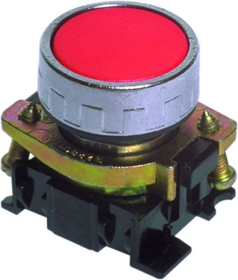 Pushbutton with red, black and white printing plate