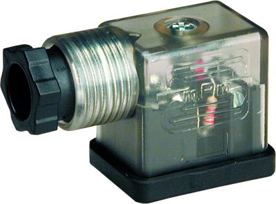 Gerätestecker mit LED nach DIN 43650 Form B (Industrieform)